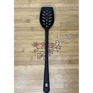 AMCO Black Nylon Slotted Spoon -14 inches- Made in USA